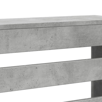 Radiator Cover Concrete Grey 104x20x82 cm Engineered Wood