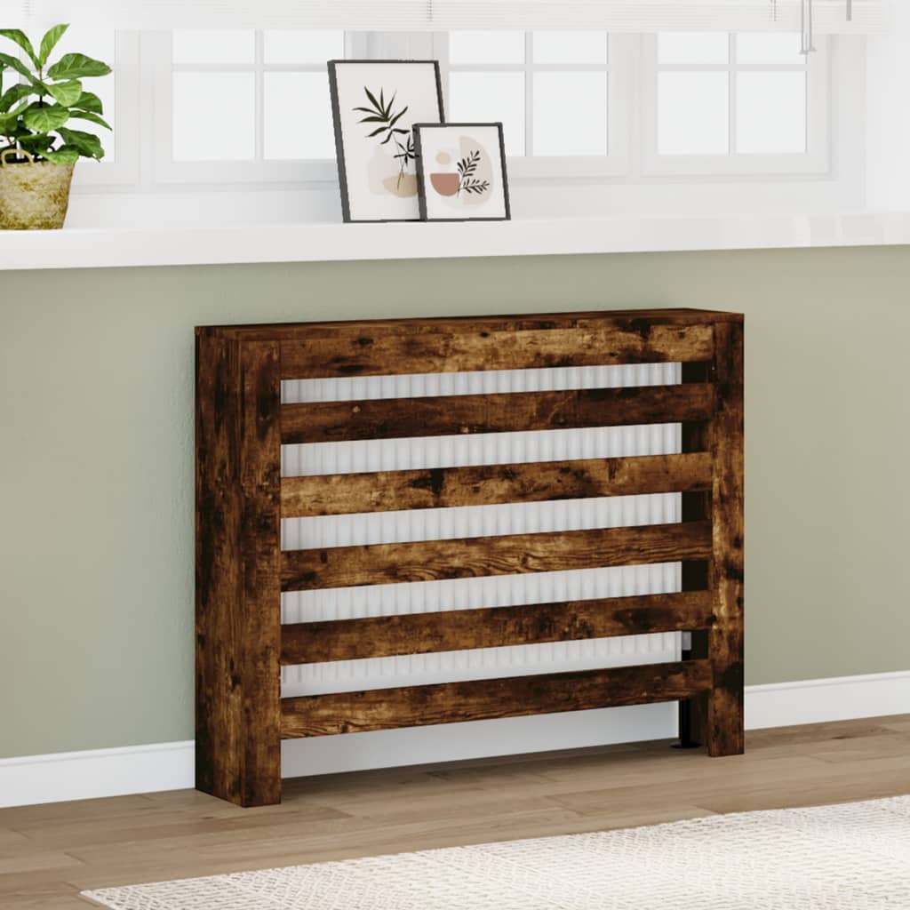 Radiator Cover Smoked Oak 104 x 20 x 82 cm Engineered Wood