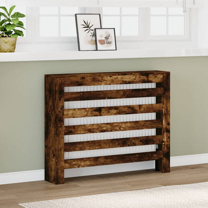 Radiator Cover Smoked Oak 104 x 20 x 82 cm Engineered Wood