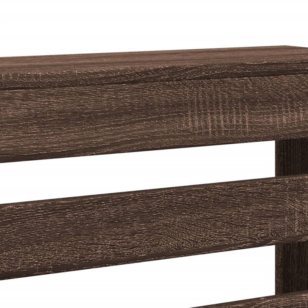 Radiator Cover Brown Oak 104 x 20 x 82 cm Engineered Wood