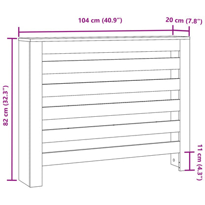 Radiator Cover Brown Oak 104 x 20 x 82 cm Engineered Wood