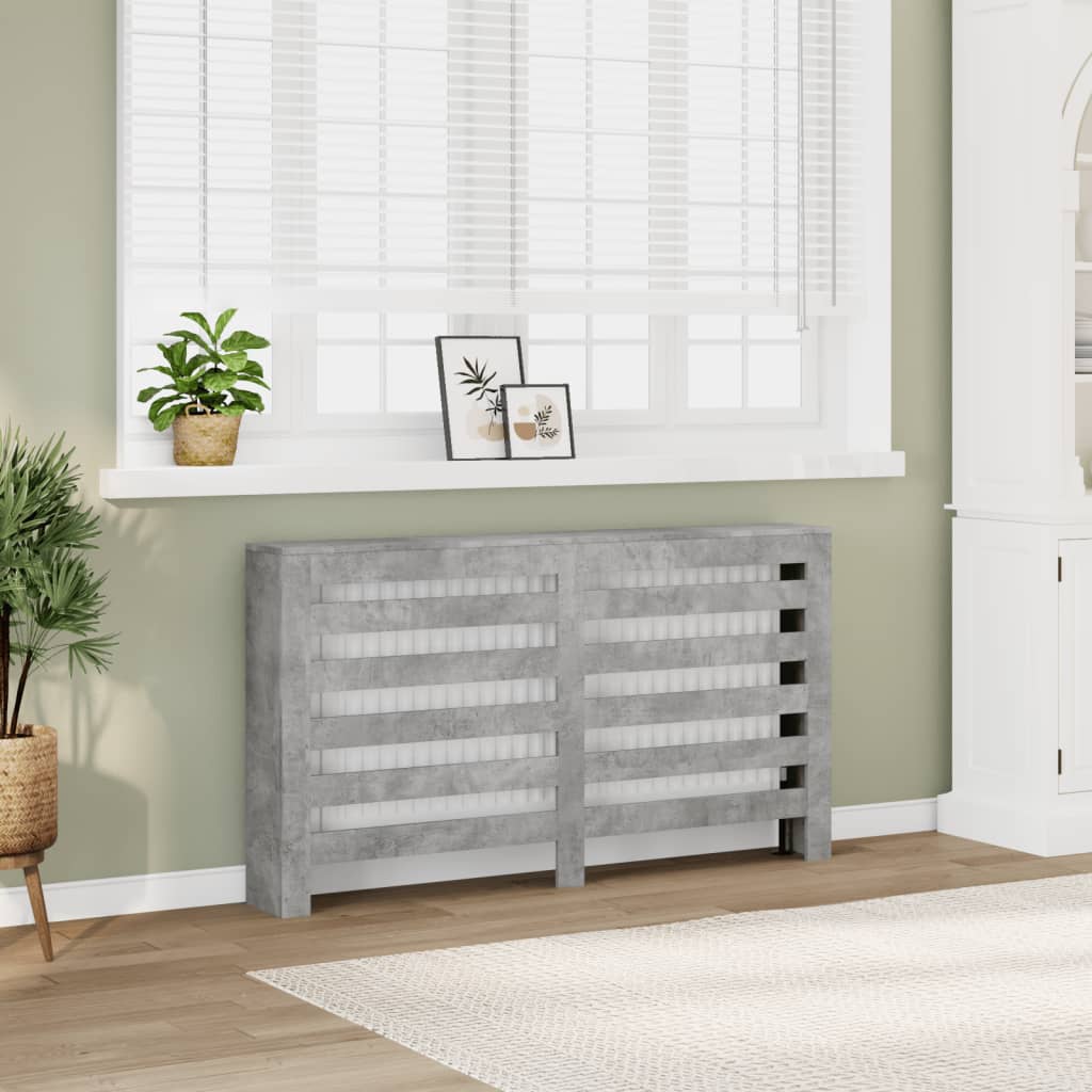 Radiator Cover Concrete Grey 149 x 20 x 82 cm Engineered Wood