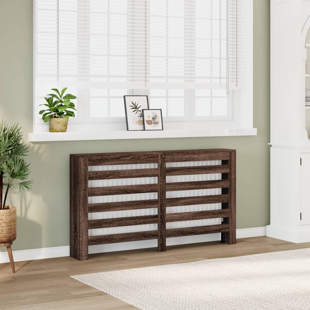Radiator Cover Brown Oak 149x20x82 cm Engineered Wood