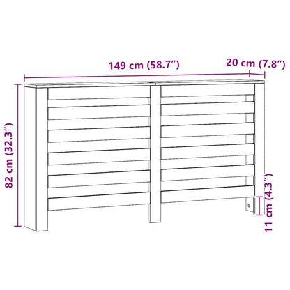 Radiator Cover Artisian Oak 149x20x82 cm Engineered Wood