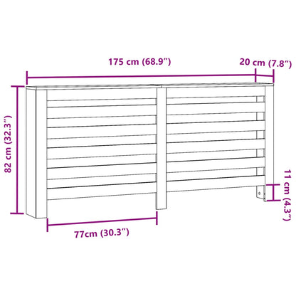 Radiator Cover White 175 x 20 x 82 cm Engineered Wood