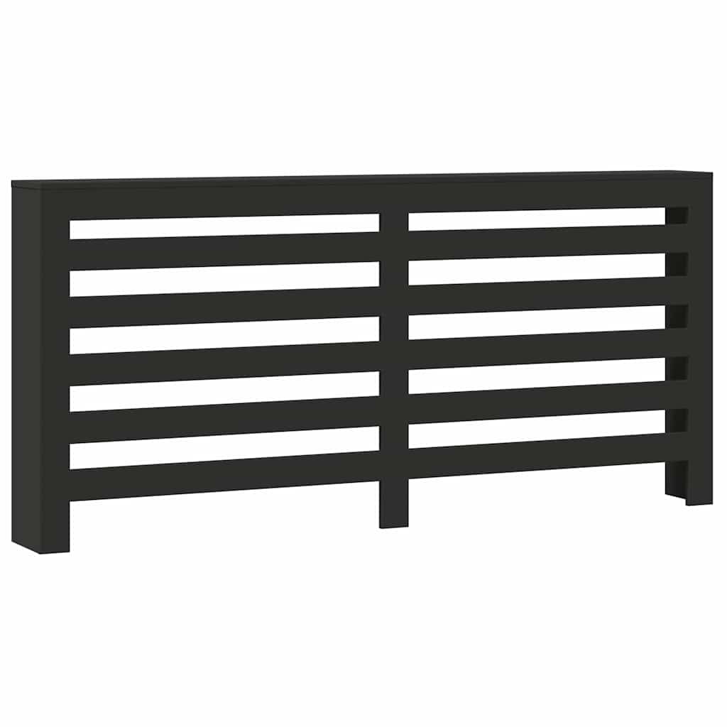 Radiator Cover Black 175 x 20 x 82 cm Engineered Wood