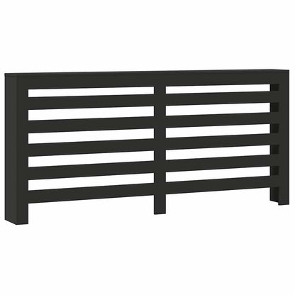 Radiator Cover Black 175 x 20 x 82 cm Engineered Wood
