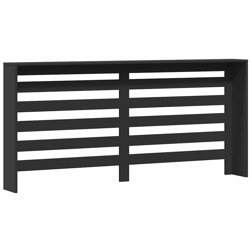 Radiator Cover Black 175 x 20 x 82 cm Engineered Wood