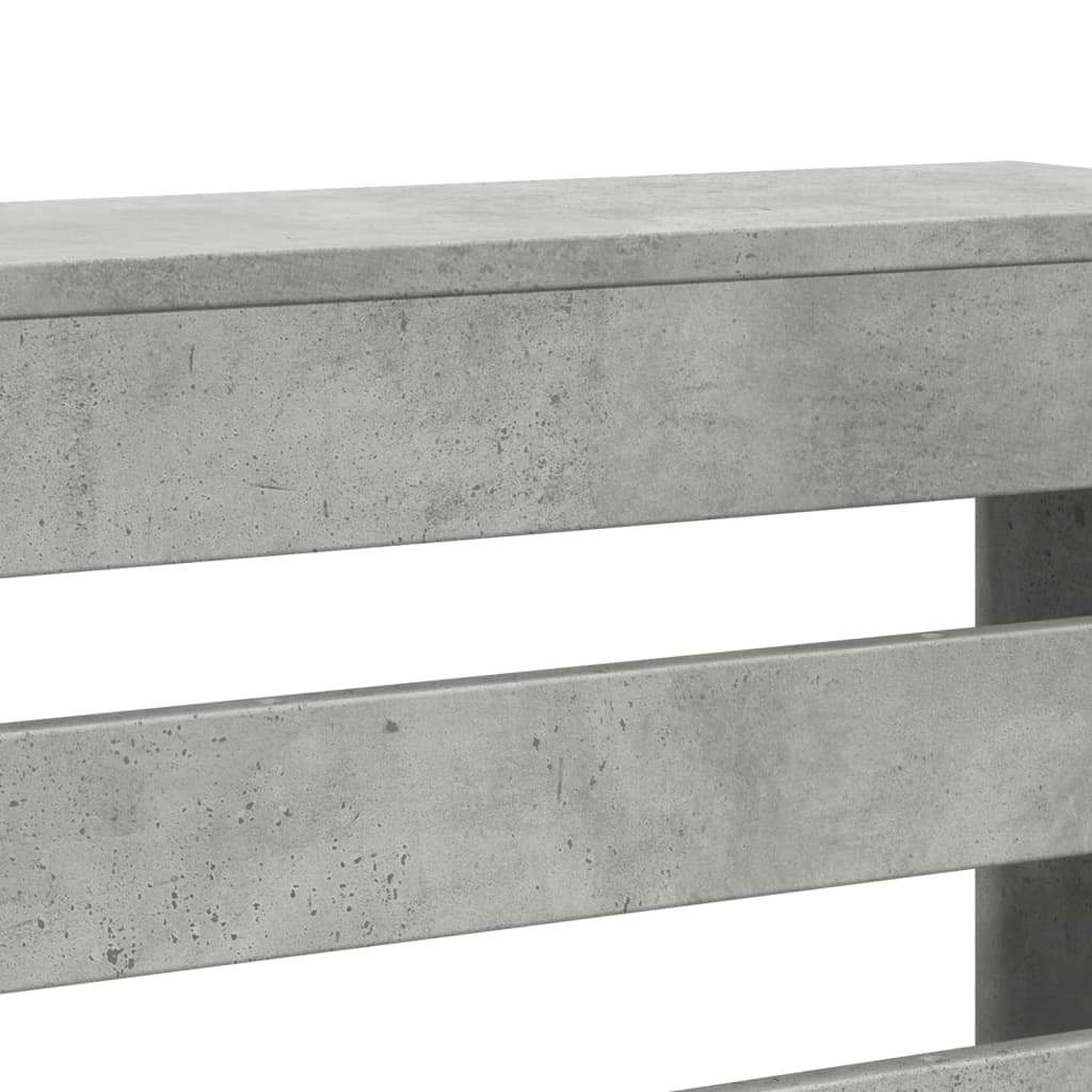 Radiator Cover Concrete Grey 175 x 20 x 82 cm Engineered Wood