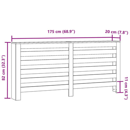 Radiator Cover Grey Sonoma 175 x 20 x 82 cm Engineered Wood