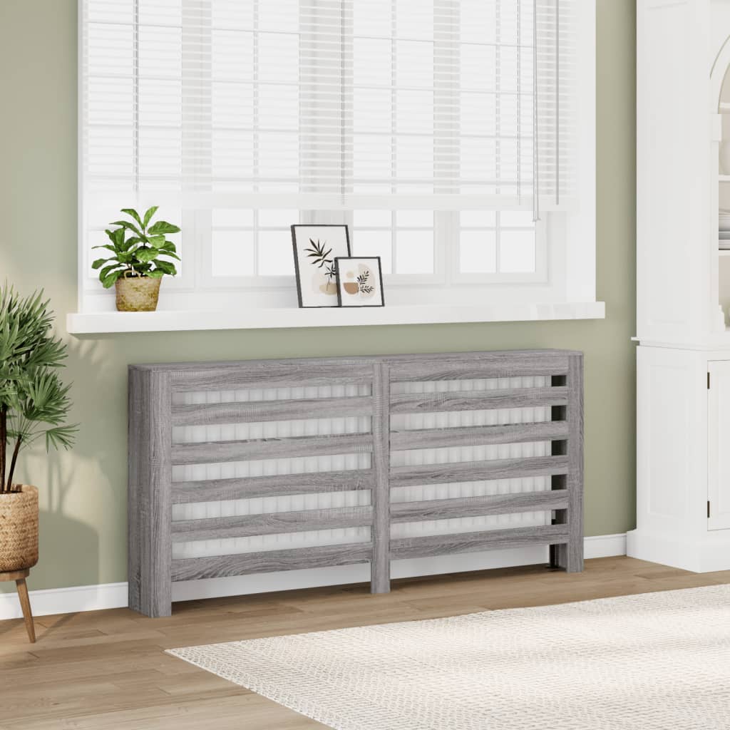 Radiator Cover Grey Sonoma 175 x 20 x 82 cm Engineered Wood