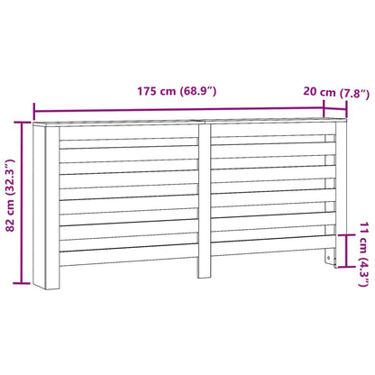 Radiator Cover Brown Oak 175 x 20 x 82 cm Engineered Wood