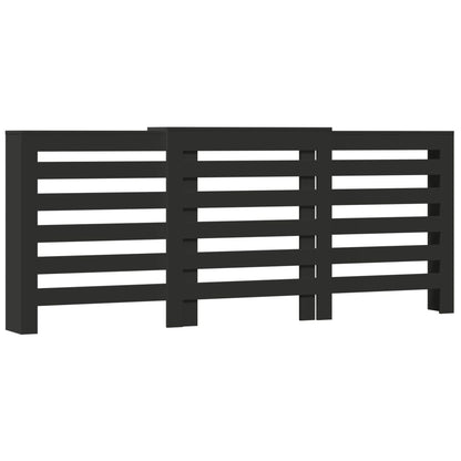 Radiator Cover Black 205 x 21.5 x 83.5 cm Engineered Wood