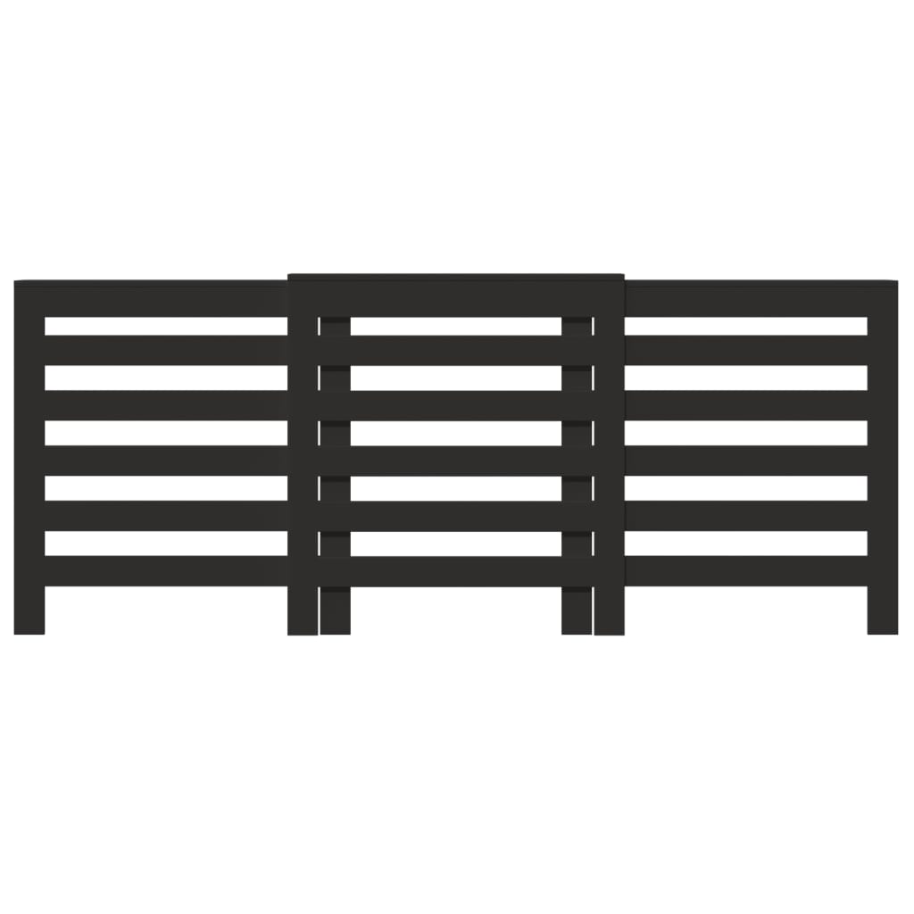 Radiator Cover Black 205 x 21.5 x 83.5 cm Engineered Wood