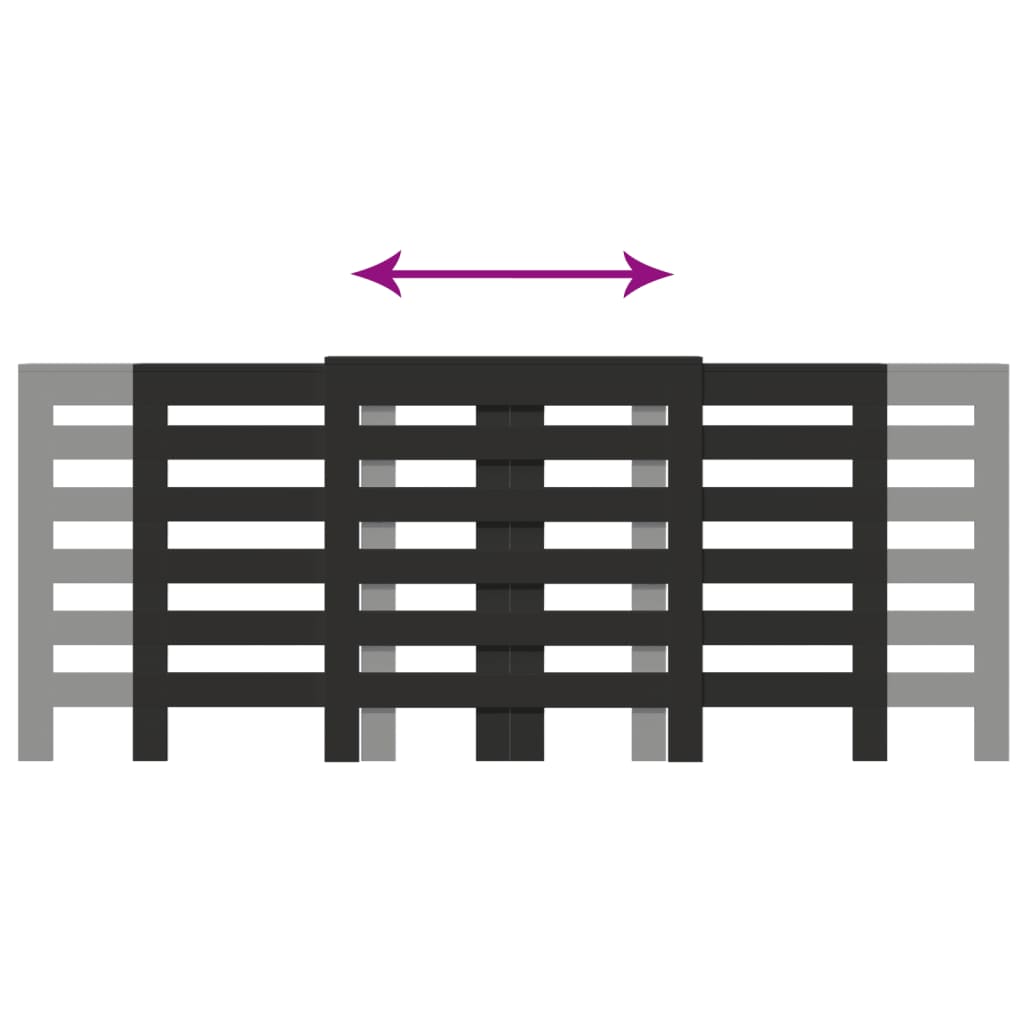 Radiator Cover Black 205 x 21.5 x 83.5 cm Engineered Wood