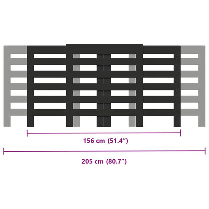 Radiator Cover Black 205 x 21.5 x 83.5 cm Engineered Wood