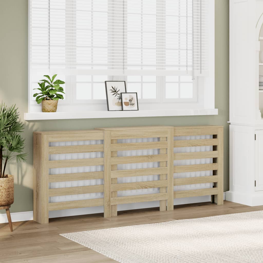 Radiator Cover Sonoma Oak 205 x 21.5 x 83.5 cm Engineered Wood