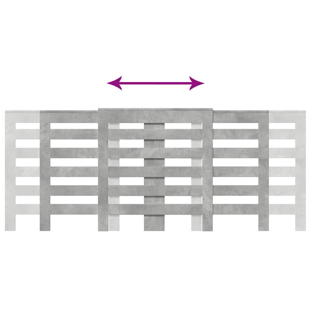 Radiator Cover Concrete Grey 205 x 21.5 x 83.5 cm