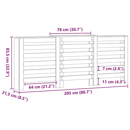 Radiator Cover Concrete Grey 205 x 21.5 x 83.5 cm