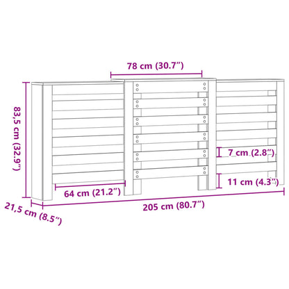 Radiator Cover Smoked Oak 205 x 21.5 x 83.5 cm Engineered Wood