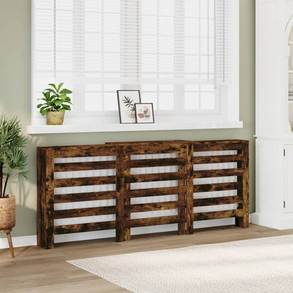 Radiator Cover Smoked Oak 205 x 21.5 x 83.5 cm Engineered Wood