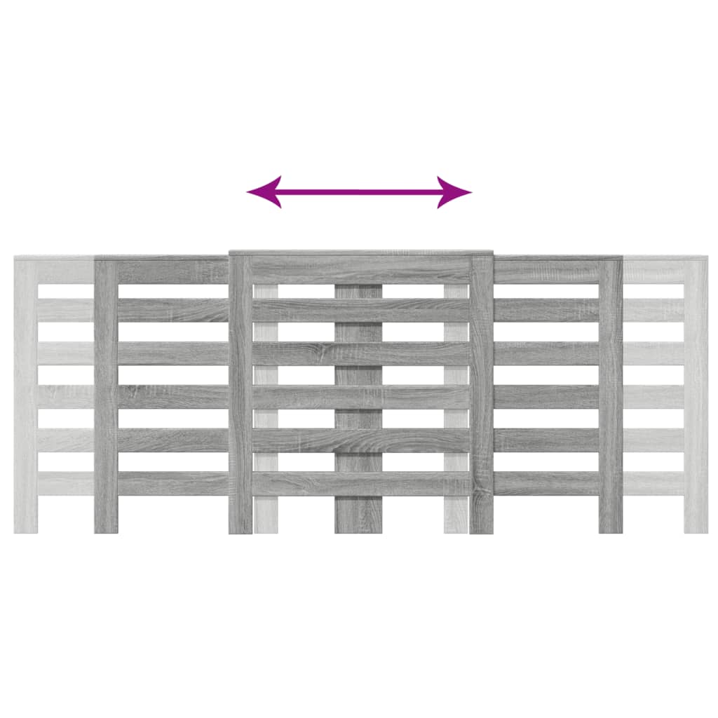 Radiator Cover Grey Sonoma 205 x 21.5 x 83.5 cm Engineered Wood