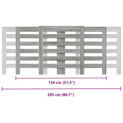 Radiator Cover Grey Sonoma 205x21.5x83.5 cm Engineered Wood
