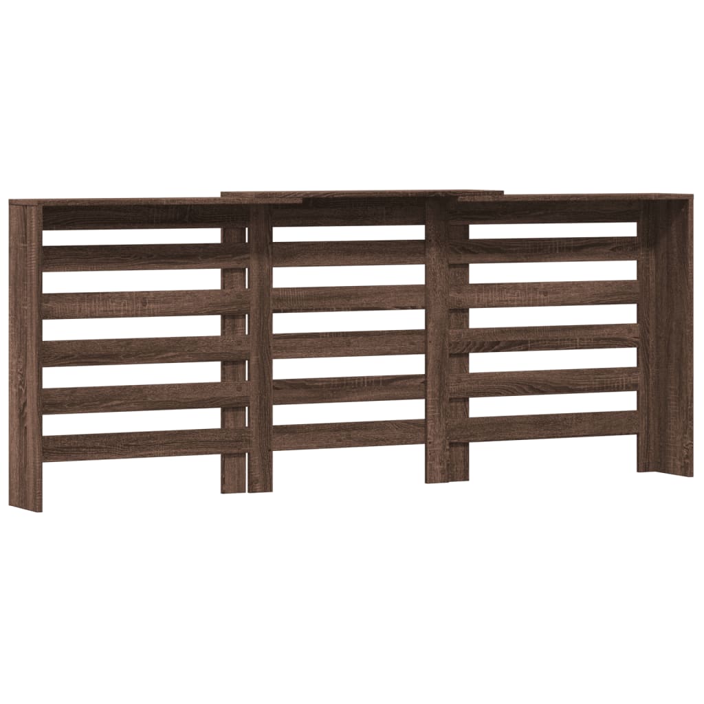 Radiator Cover Brown Oak 205 x 21.5 x 83.5 cm Engineered Wood