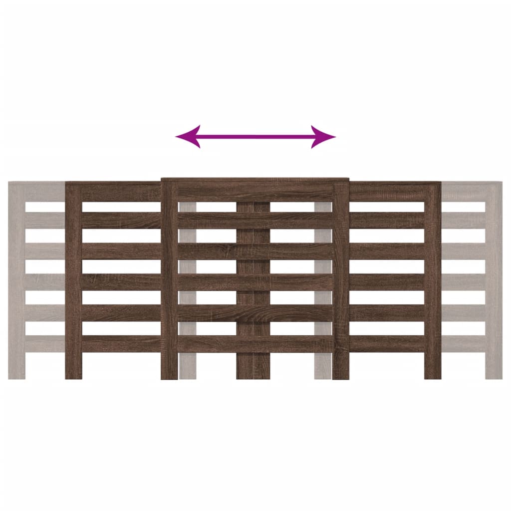 Radiator Cover Brown Oak 205 x 21.5 x 83.5 cm Engineered Wood