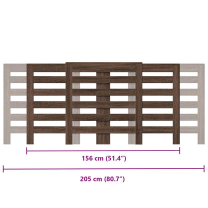 Radiator Cover Brown Oak 205 x 21.5 x 83.5 cm Engineered Wood