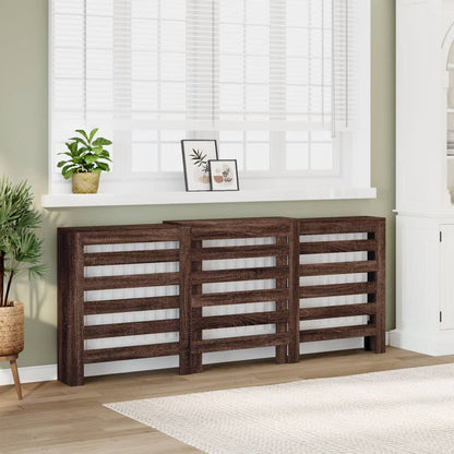 Radiator Cover Brown Oak 205 x 21.5 x 83.5 cm Engineered Wood