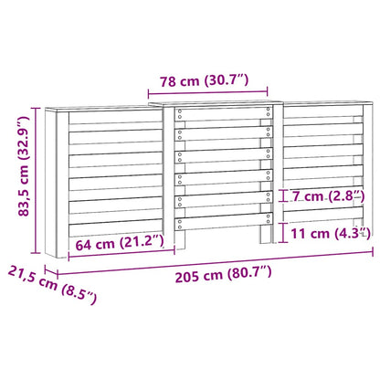 Radiator Cover Artisian Oak 205x21.5x83.5 cm Engineered Wood
