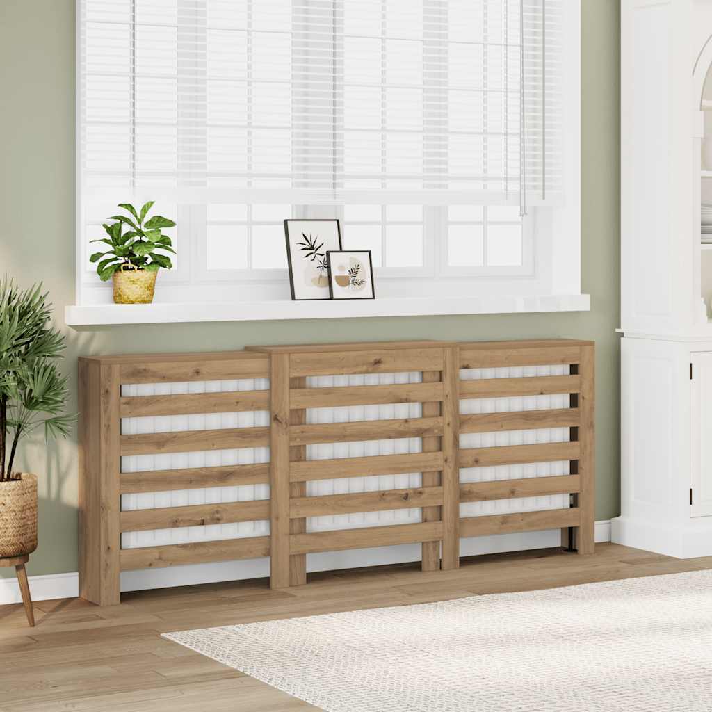 Radiator Cover Artisian Oak 205x21.5x83.5 cm Engineered Wood