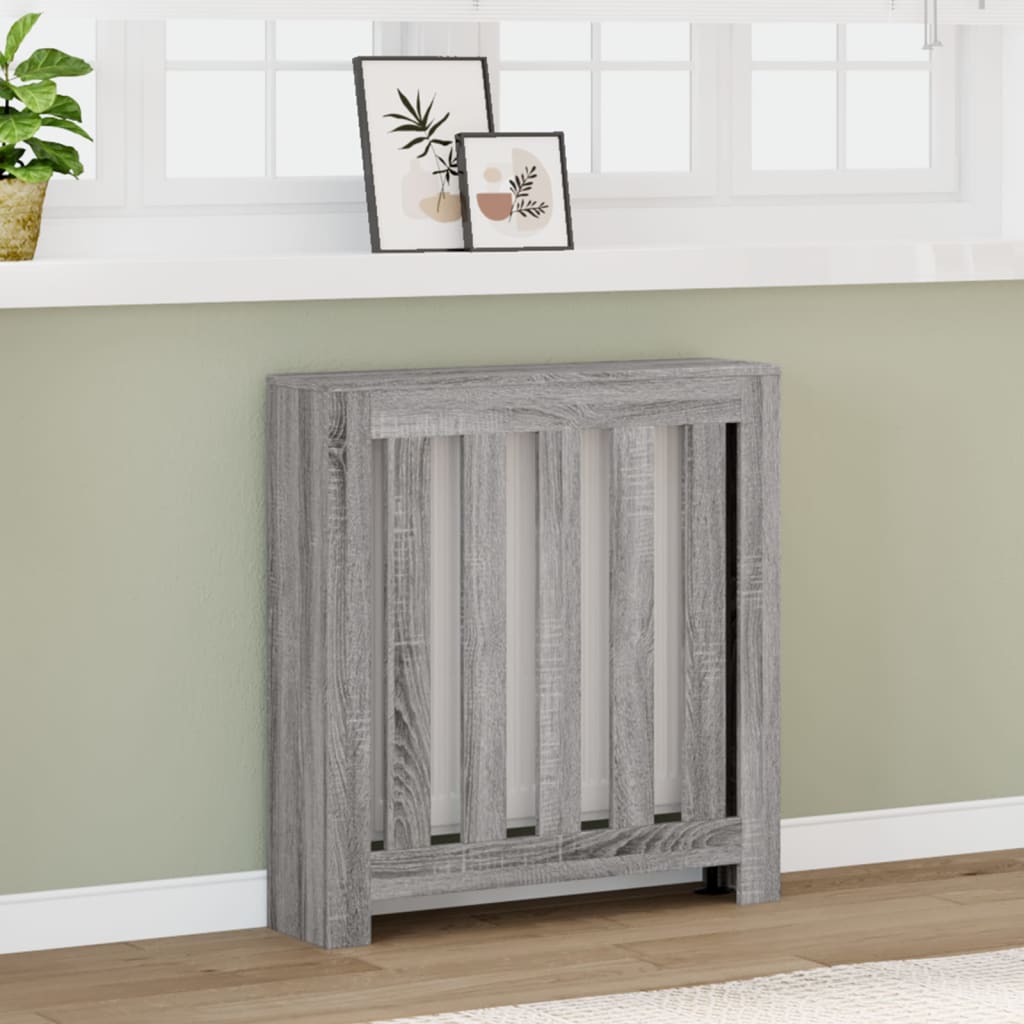 Radiator Cover Grey Sonoma 78 x 20 x 82 cm Engineered Wood