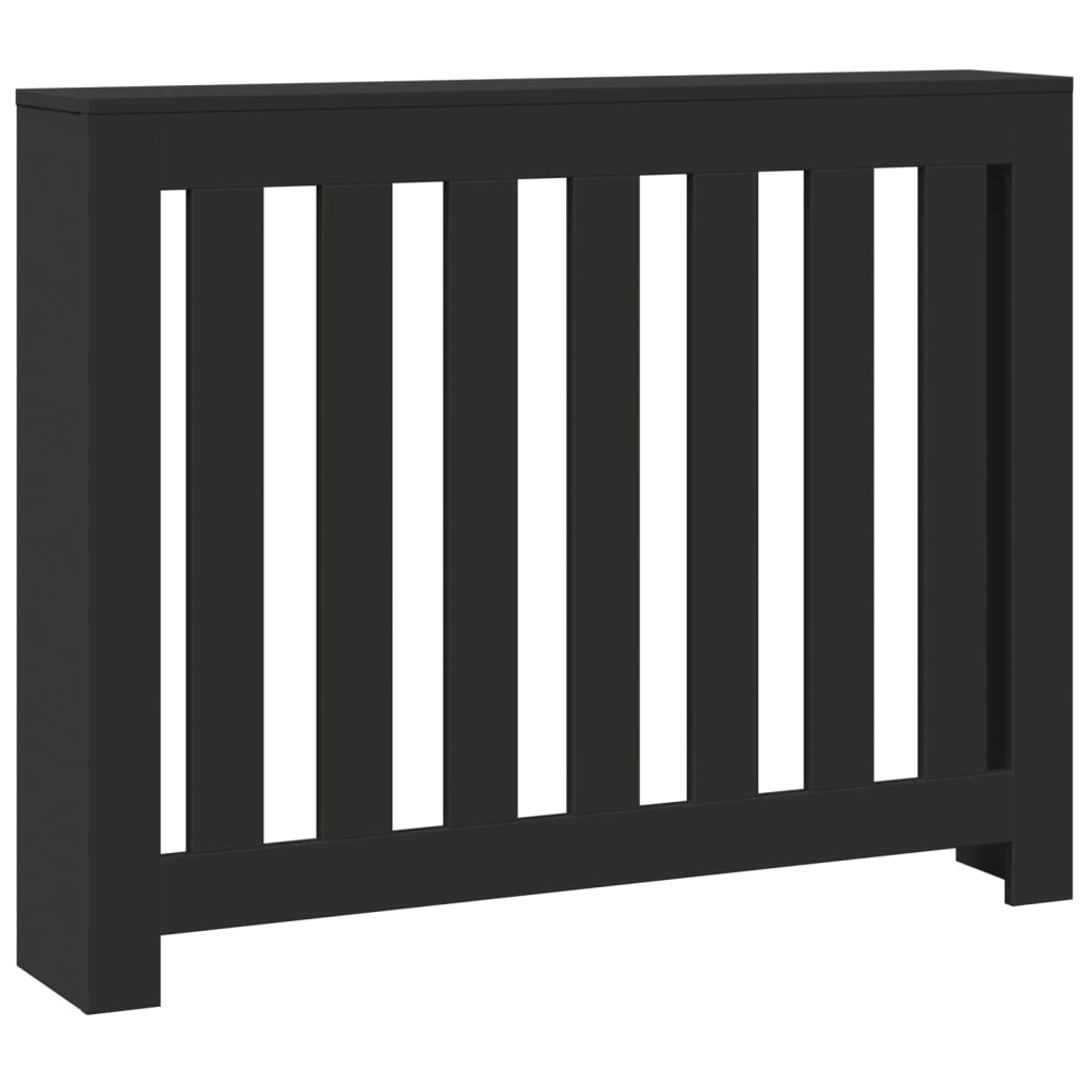 Radiator Cover Black 104 x 20 x 82 cm Engineered Wood
