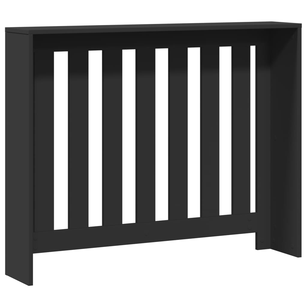 Radiator Cover Black 104 x 20 x 82 cm Engineered Wood