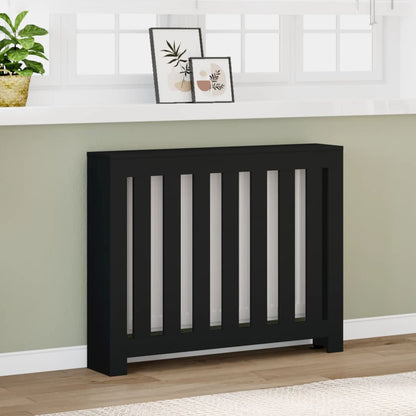 Radiator Cover Black 104 x 20 x 82 cm Engineered Wood