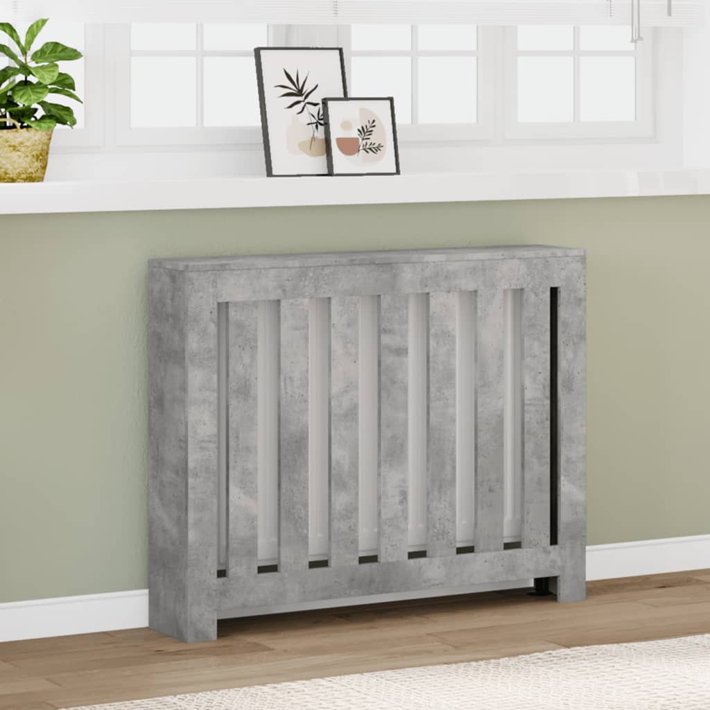 Radiator Cover Concrete Grey 104 x 20 x 82 cm Engineered Wood