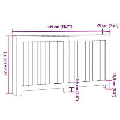 Radiator Cover White 149 x 20 x 82 cm Engineered Wood