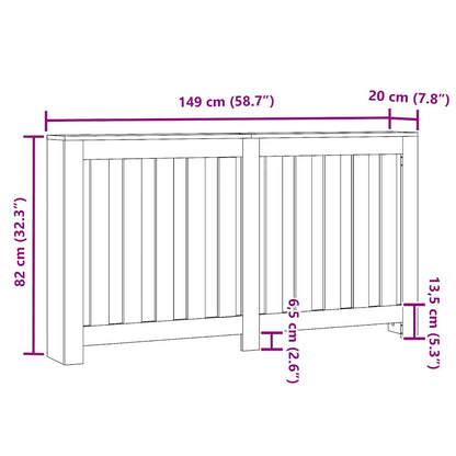 Radiator Cover Grey Sonoma 149 x 20 x 82 cm Engineered Wood