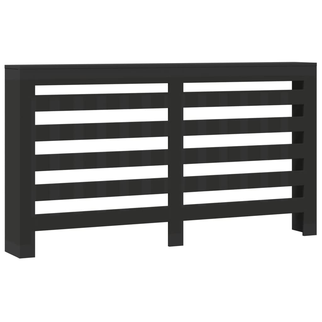 Radiator Cover Black 175 x 20 x 82 cm Engineered Wood