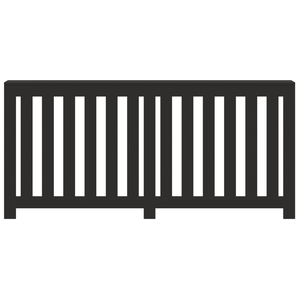 Radiator Cover Black 175 x 20 x 82 cm Engineered Wood