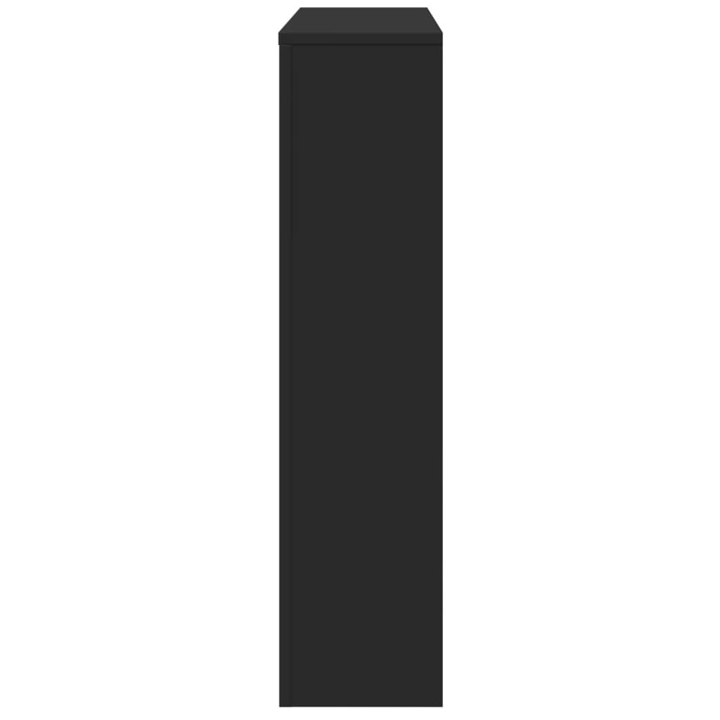 Radiator Cover Black 175 x 20 x 82 cm Engineered Wood