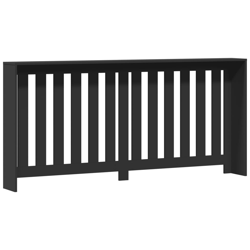 Radiator Cover Black 175 x 20 x 82 cm Engineered Wood