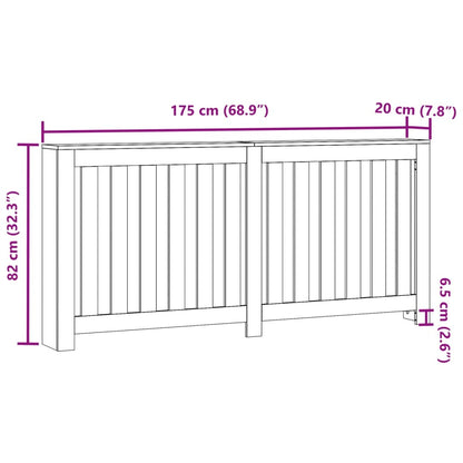 Radiator Cover Black 175 x 20 x 82 cm Engineered Wood