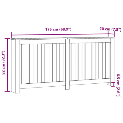 Radiator Cover Concrete Grey 175 x 20 x 82 cm Engineered Wood
