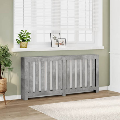 Radiator Cover Concrete Grey 175 x 20 x 82 cm Engineered Wood