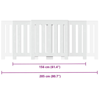 Radiator Cover White 205 x 21.5 x 83.5 cm Engineered Wood