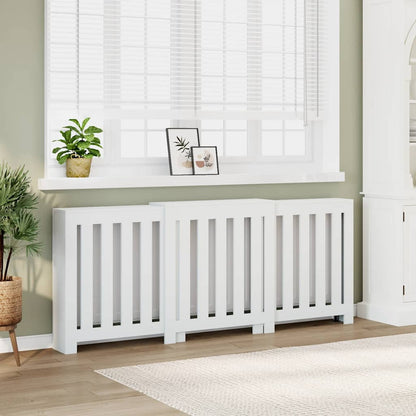 Radiator Cover White 205 x 21.5 x 83.5 cm Engineered Wood