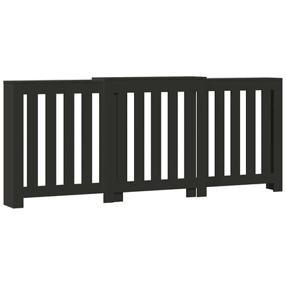 Radiator Cover Black 205 x 21.5 x 83.5 cm Engineered Wood